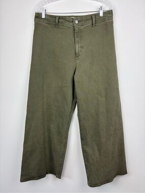 Universal Threads Sailor Wide Leg Jeans Olive Green High Rise Sz 12